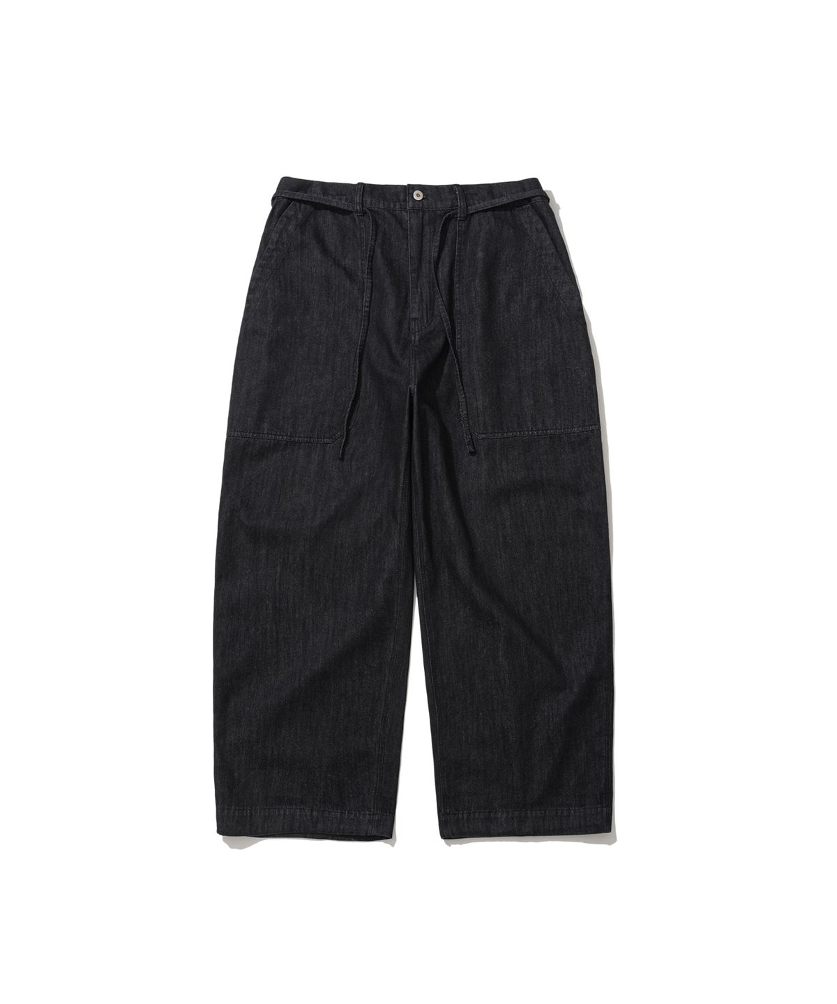 앵글런(ANGLAN) Double Fatigue Denim Pants - Washed Black