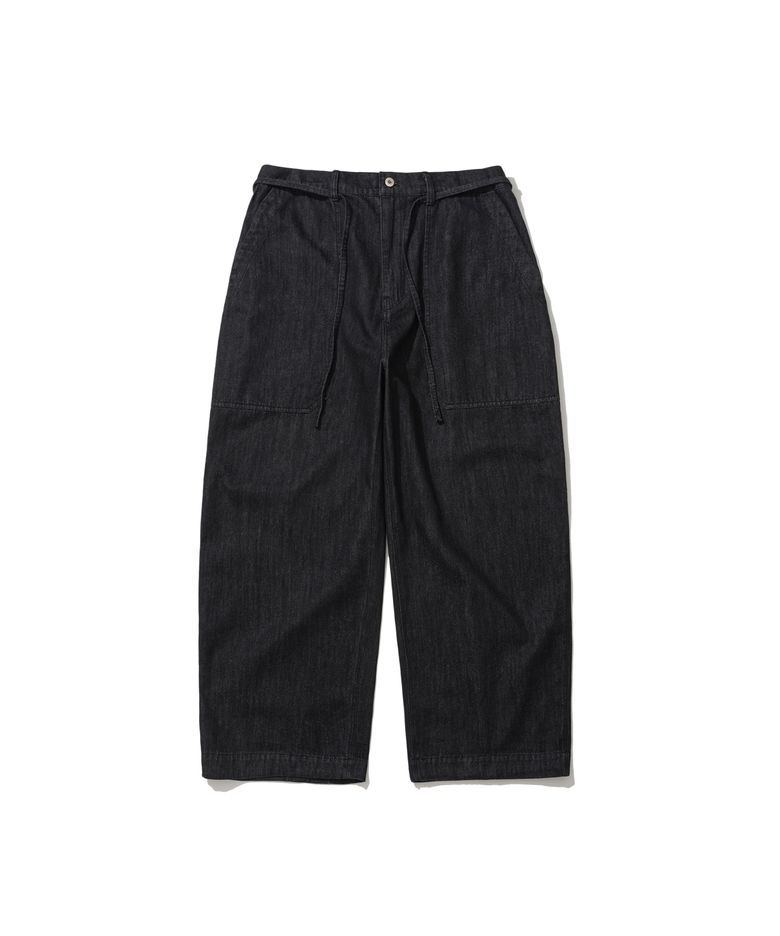 Double Fatigue Denim Pants - Washed Black