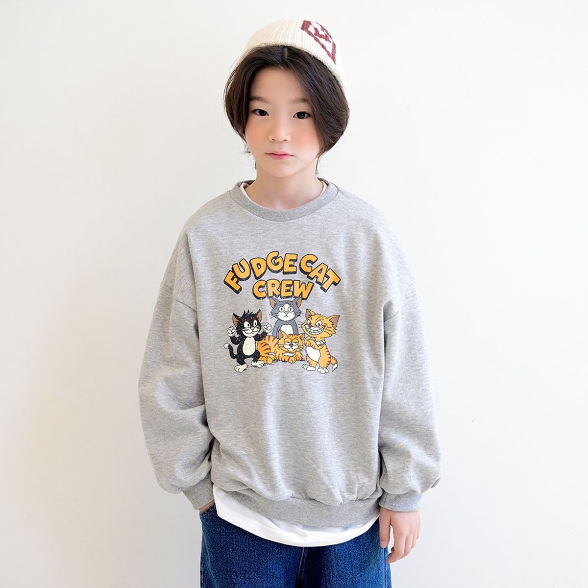 붐붐키즈(BOOMBOOMKIDS) D2548 퍼지캣맨투맨