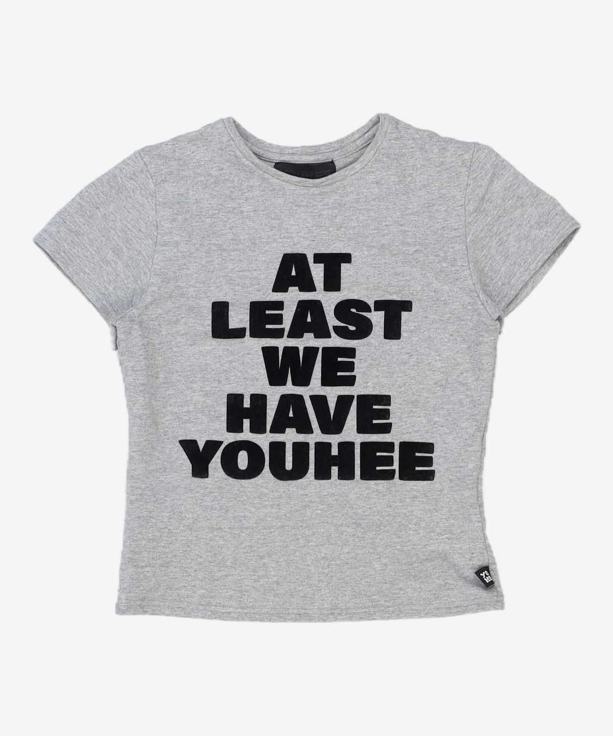유희(YOUHEE) LETTERING T-SHIRT MELANGE GREY FREE