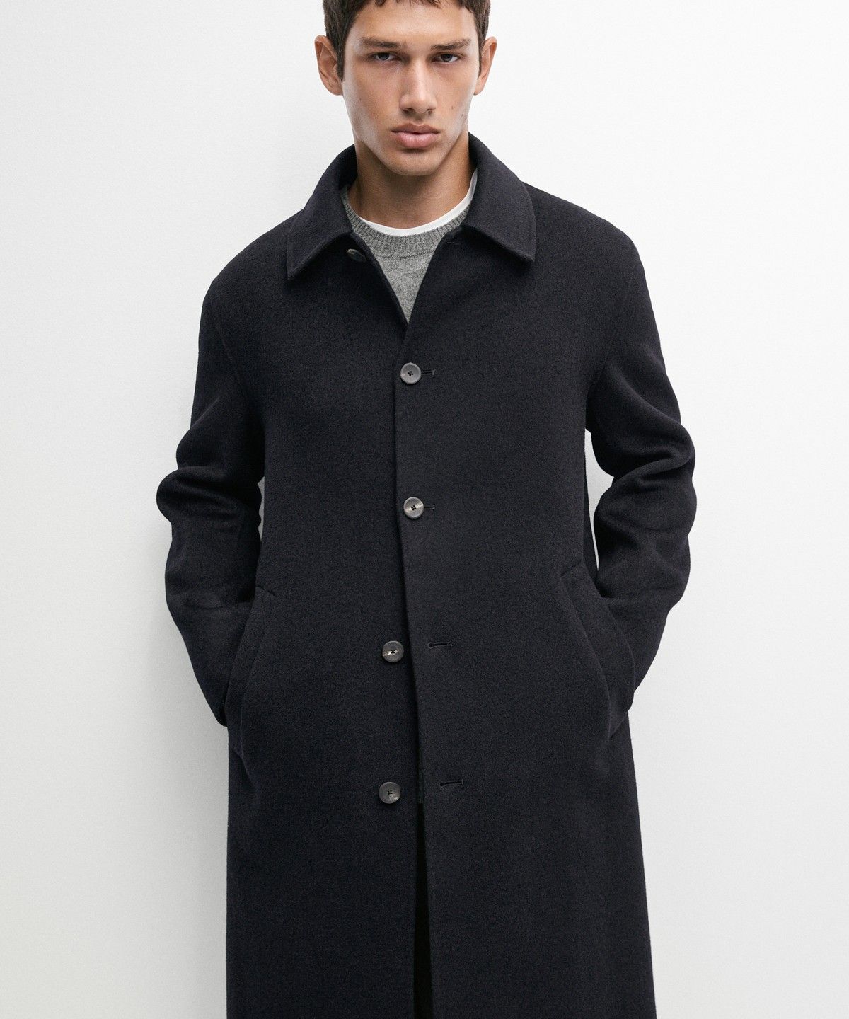 마시모두띠(MASSIMO DUTTI) 울 블렌드 더블 페이스 롱 코트