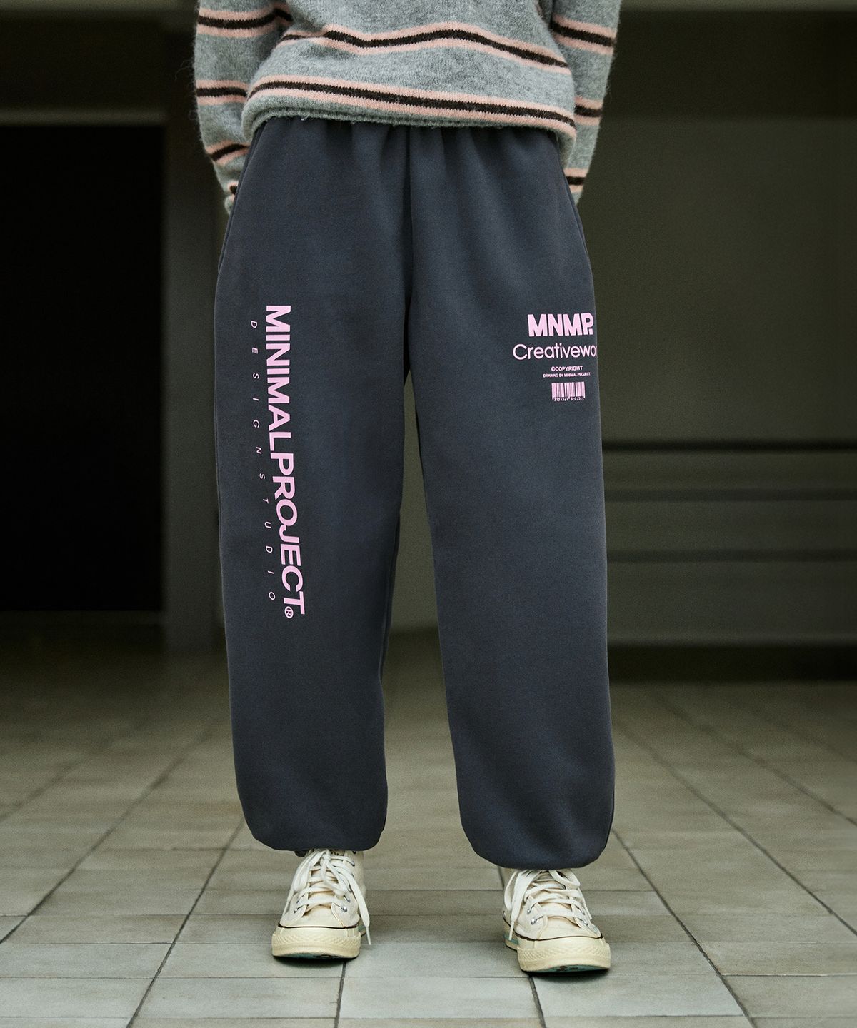 미니멀프로젝트(MINIMALPROJECT) 액시스 헤비웨이트 기모  스웻 팬츠 MTP303 [DARKGRAY]