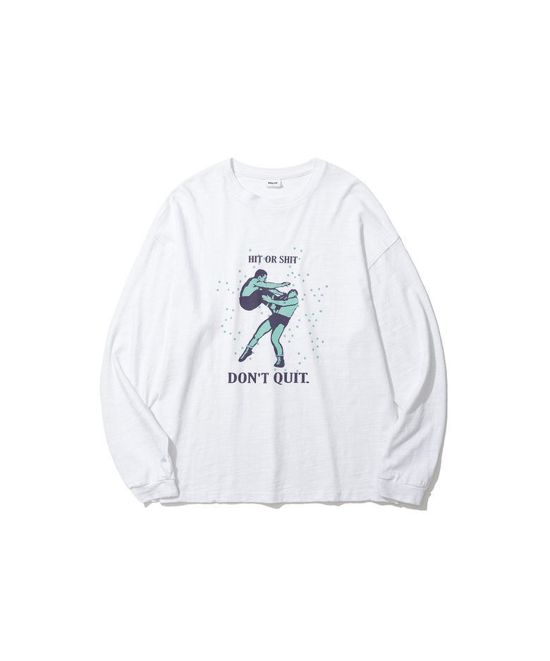 Wrestling Graphic Long Sleeve - White