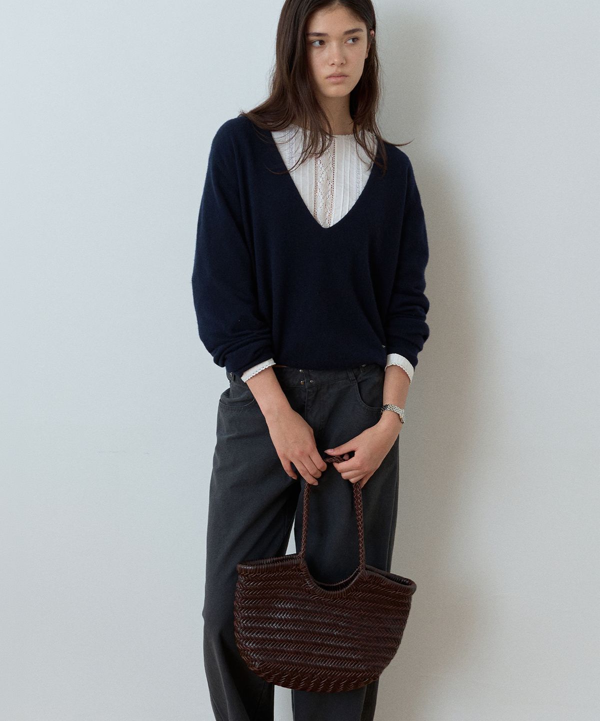 호와스(HOWUS) CRAFTS LEATHER TOTE BAG (MEDIUM_BROWN)