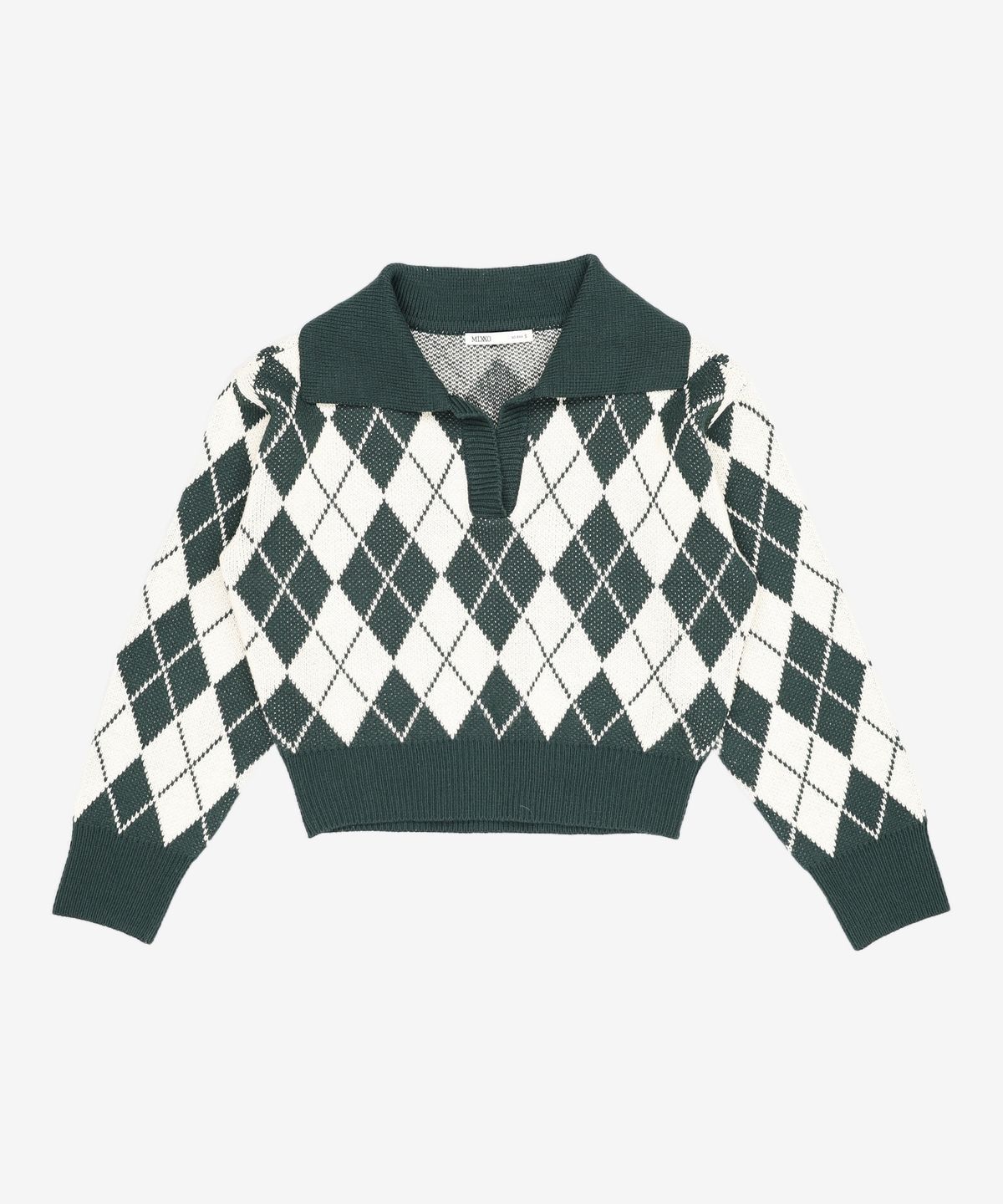 미쏘(MIXXO) 카라넥 아가일 풀오버 KACT66T RE MIWKAD13QT S