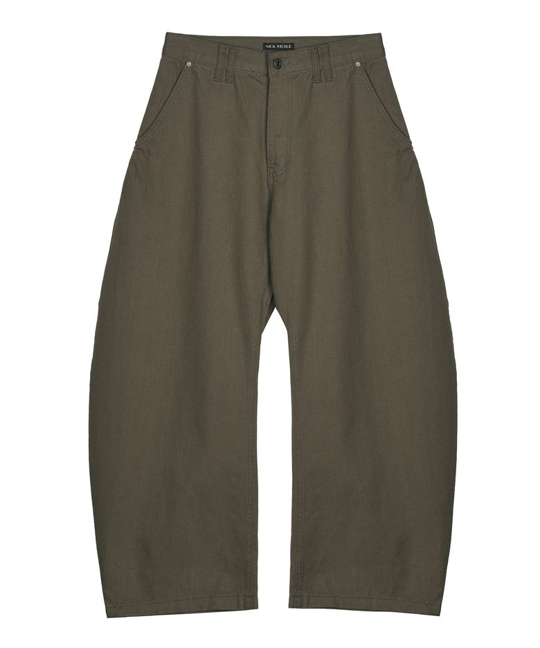 RIVET CURVED WIDE PANTS_MOCHA BEIGE