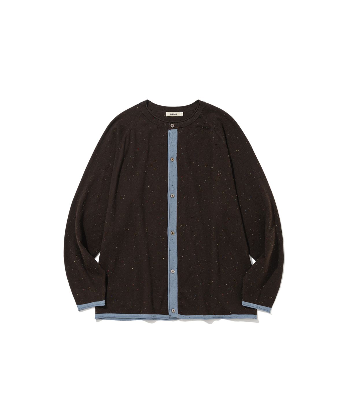 앵글런(ANGLAN) Nep Yarn Raglan Cardigan - Brown