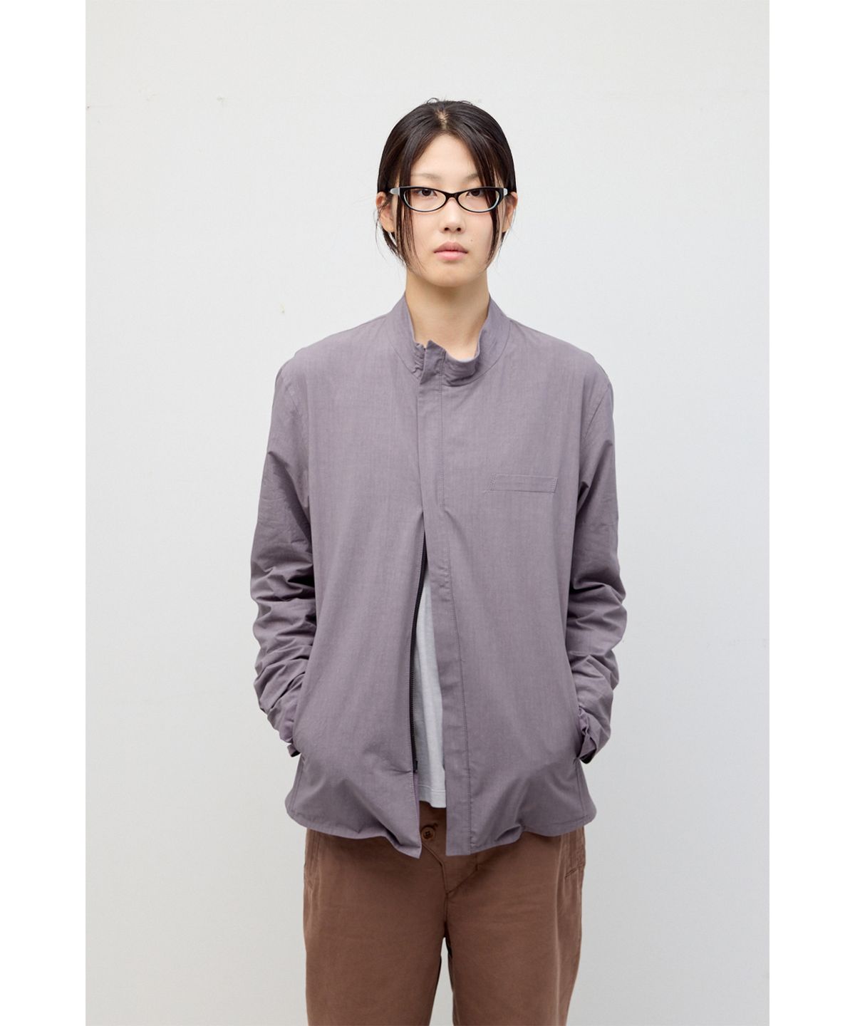 해칭룸(HATCHINGROOM) Slash Layer Shirket Purple Grey