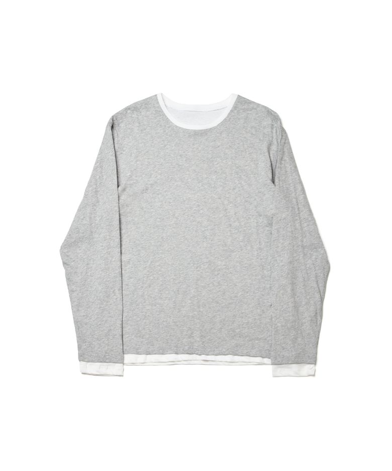 Two Face Ringer Tee M.Grey/White