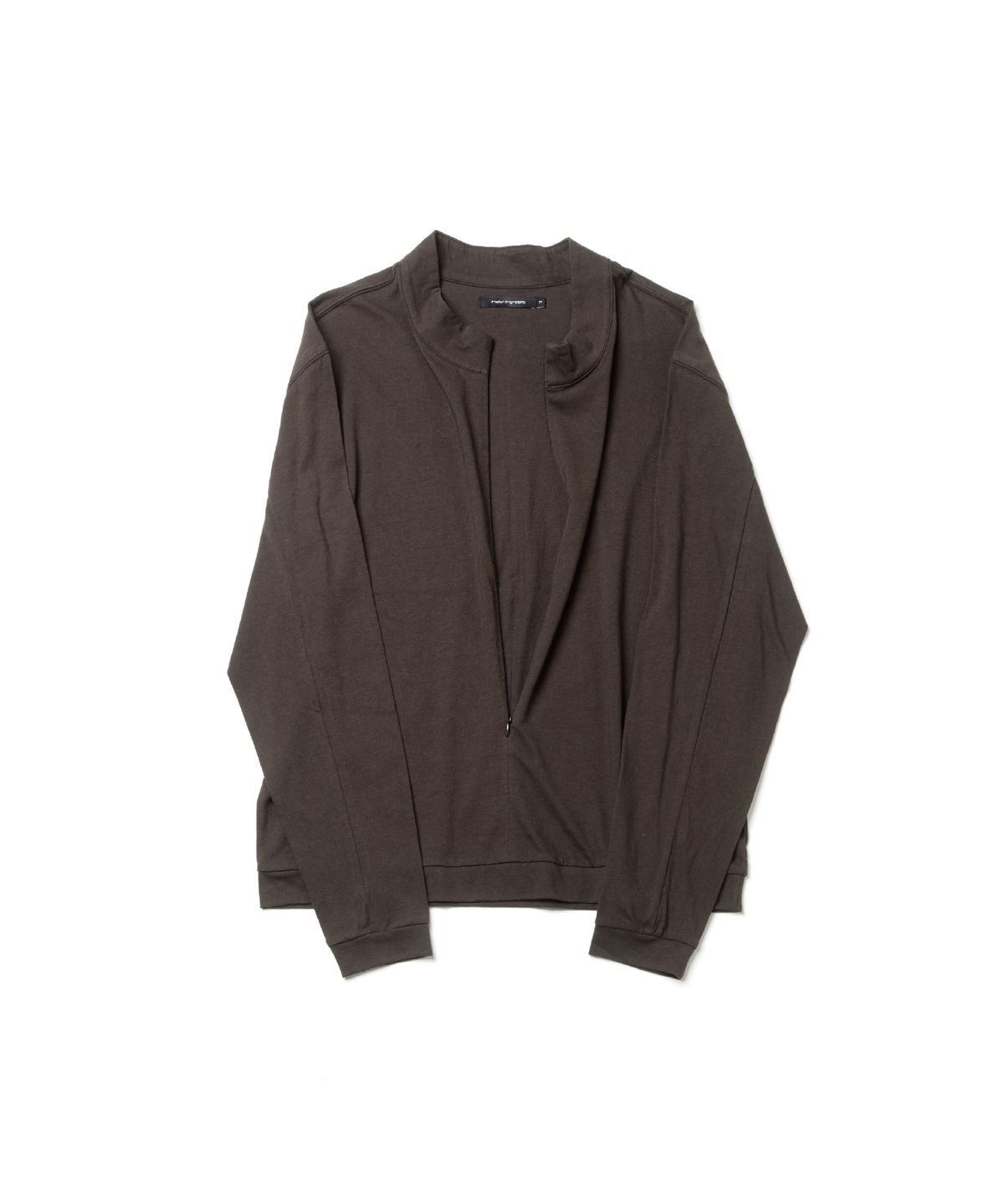 해칭룸(HATCHINGROOM) Invisible Half Zip Tee Brown