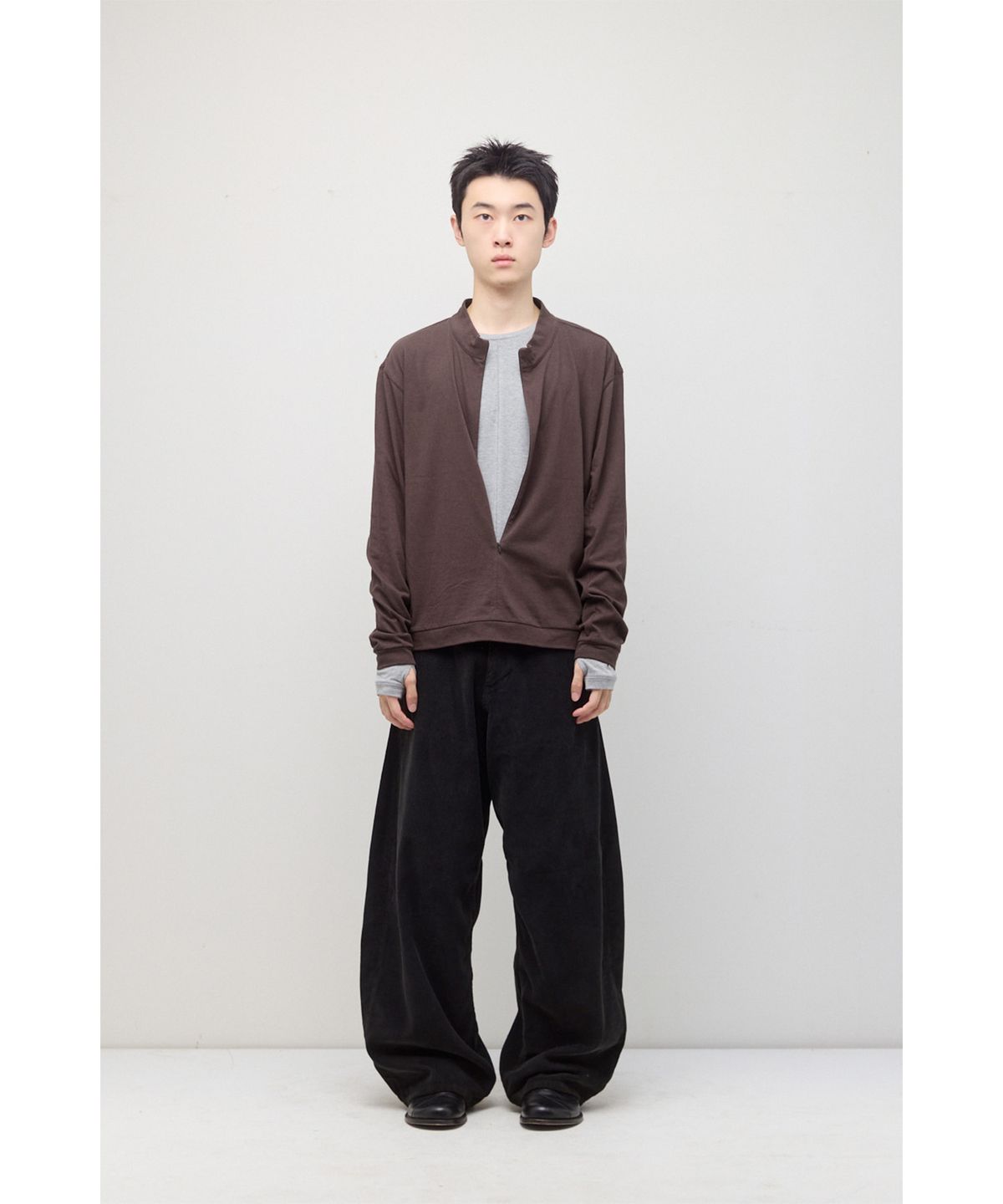 해칭룸(HATCHINGROOM) Wide Curve Pants Corduroy Aged Black