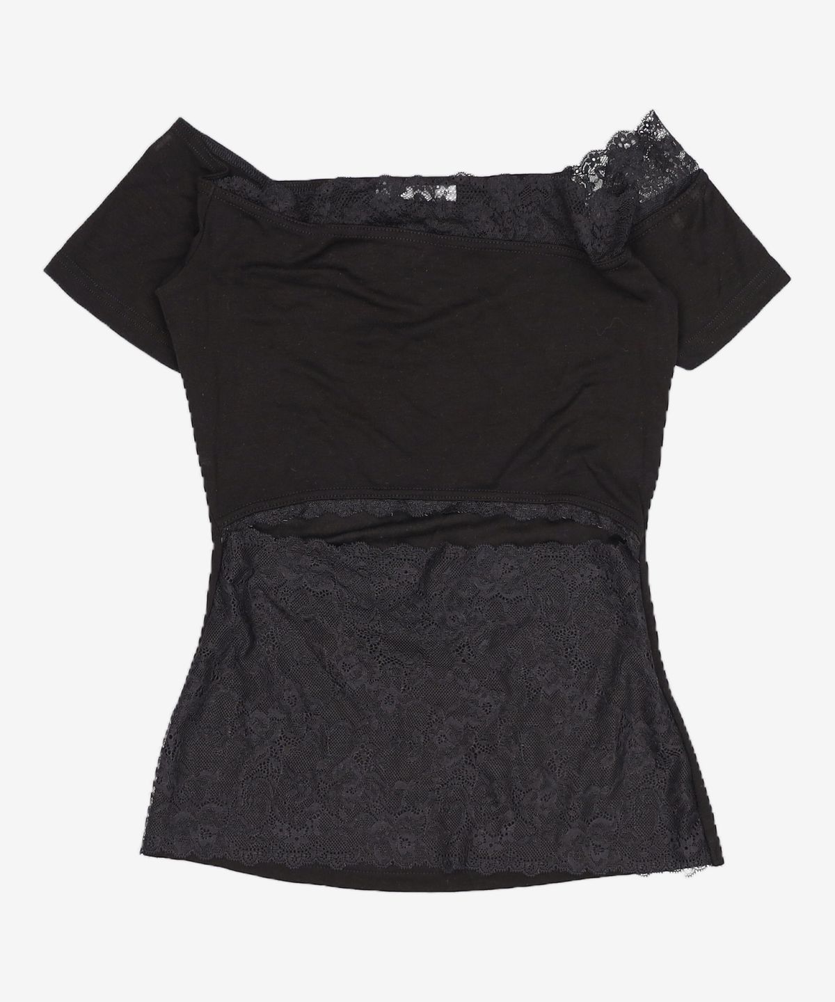 일리오(ILLIO) Black Lace Off-shoulder top M