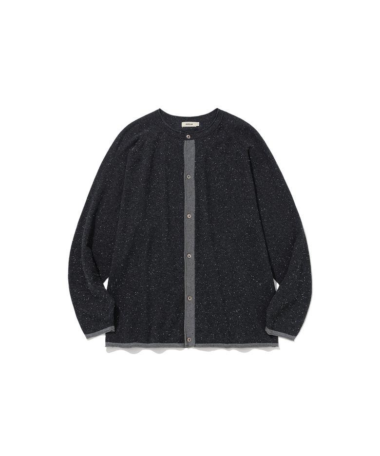 Nep Yarn Raglan Cardigan - Charcoal