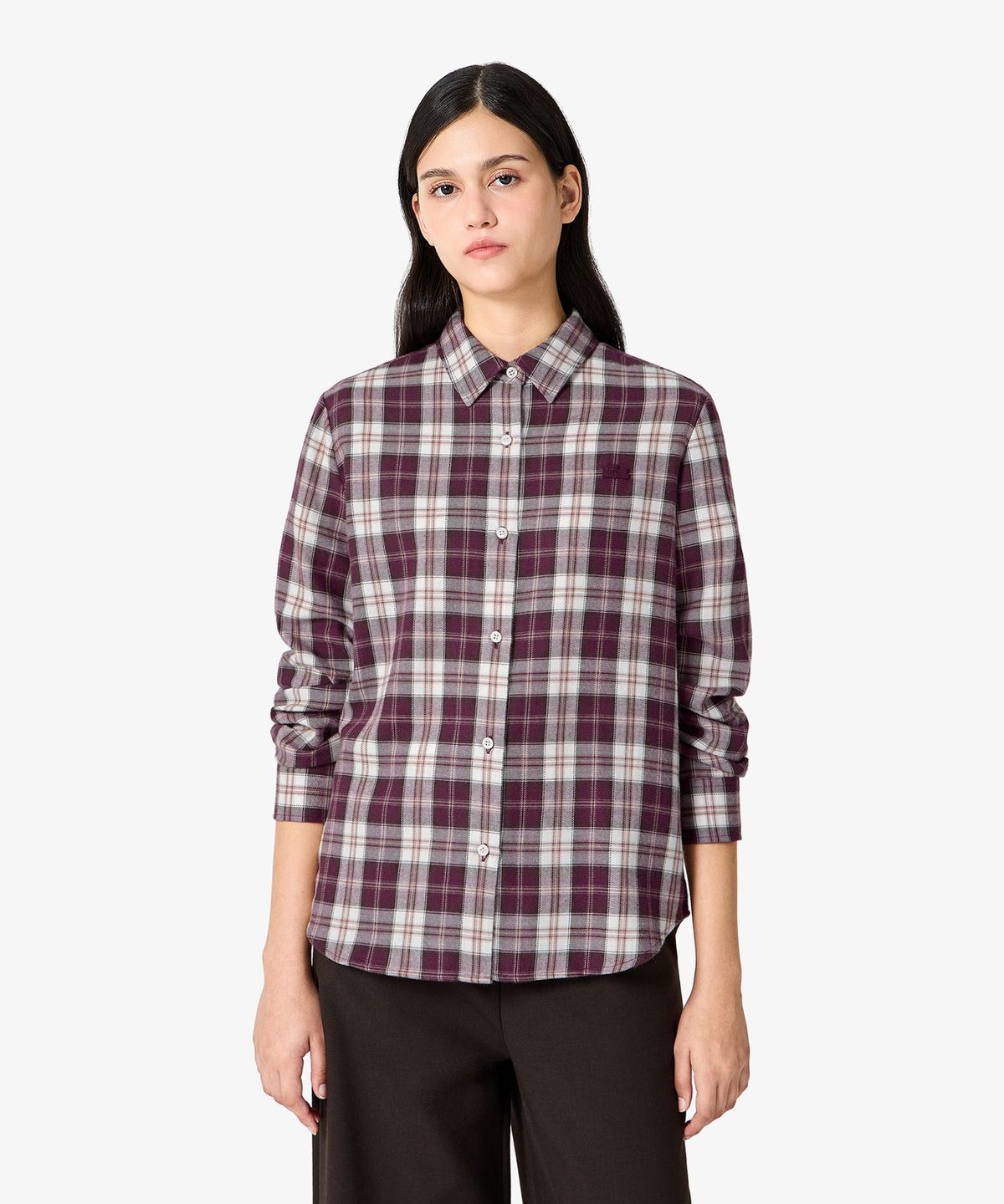 라코스테(LACOSTE) 여성 릴렉스핏 체크 셔츠 CF507E-56N 3KE