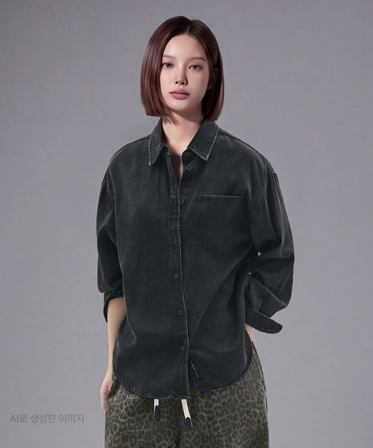 라이프워크(LIFEWORK) 여성) 빈티지 스노우 워싱 긴팔 셔츠