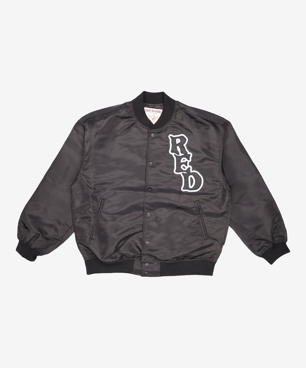 트루릴리젼(TRUERELIGION) CODE. RED NYLON VARSITY JACKET BLACK M