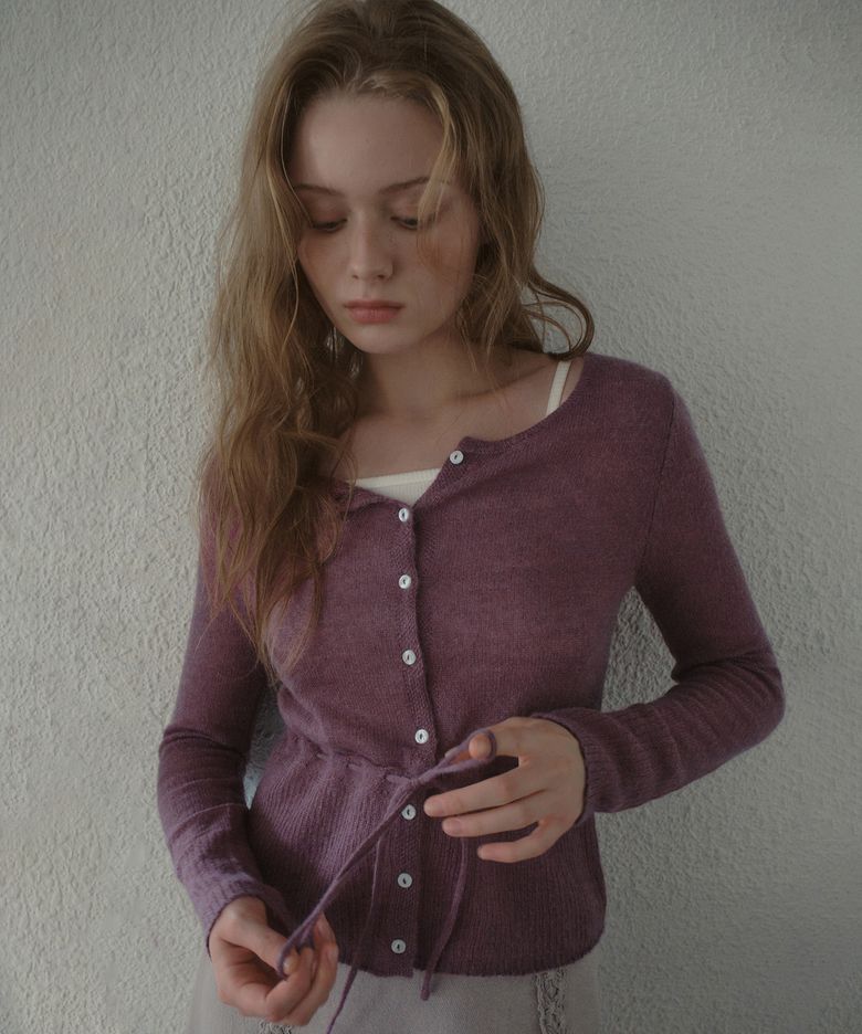 Maren Tie Mohair Knit Cardigan_Purple(OCB6KN39)
