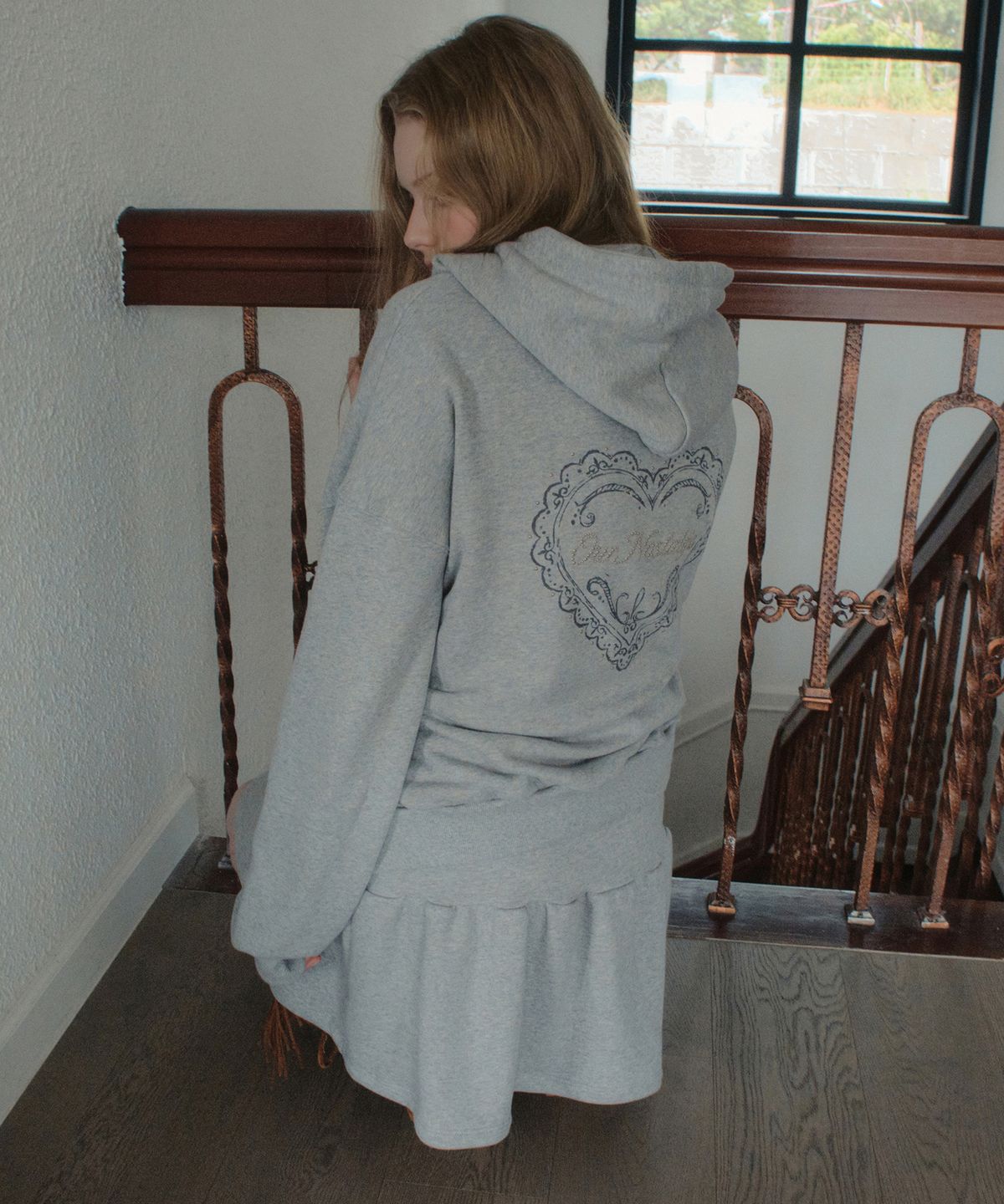 아우어노스텔지아(OURNOSTALGIA) French Terry Hoodie Zip-Up_Gray(OB6OT08)