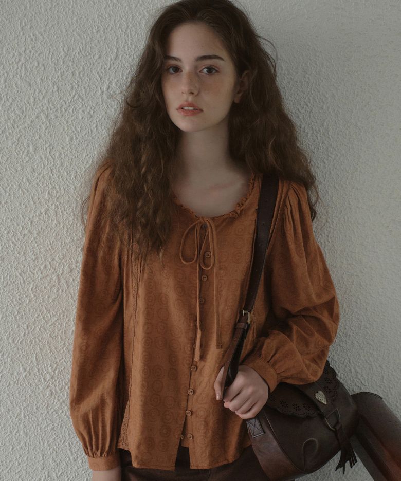 Halo Pintuck Blouse_Vintage Orange(OB6BL13)