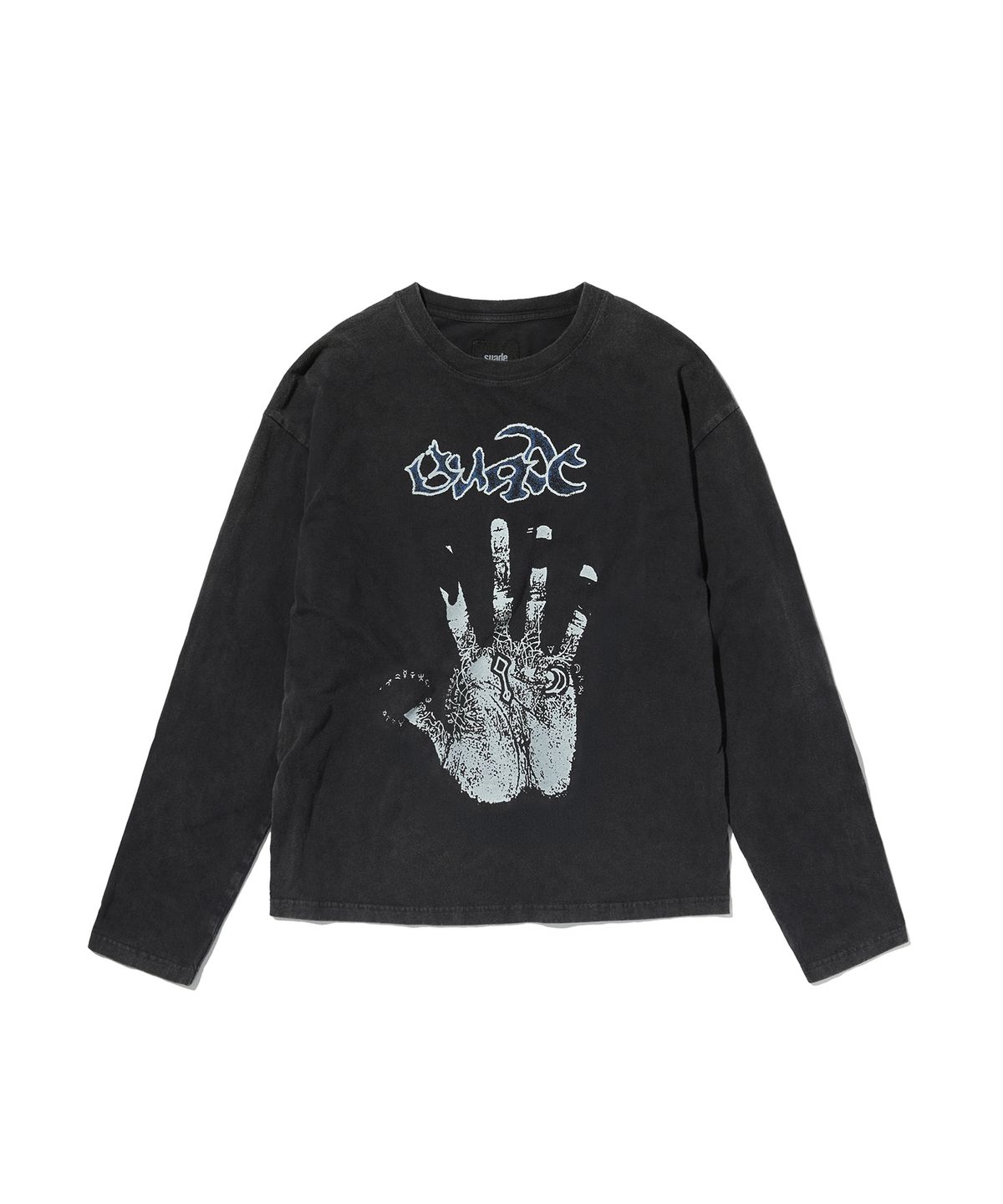 스웨이드(SUADE) HANDPRINT LONG SLEEVE [WASHING BLACK]