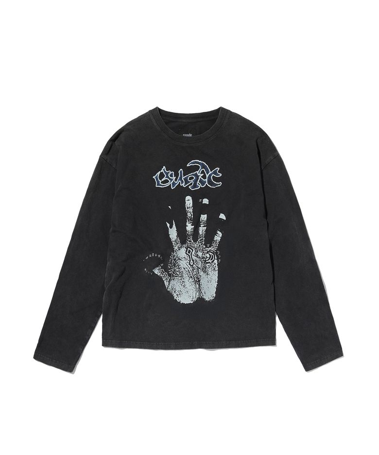 HANDPRINT LONG SLEEVE [WASHING BLACK]