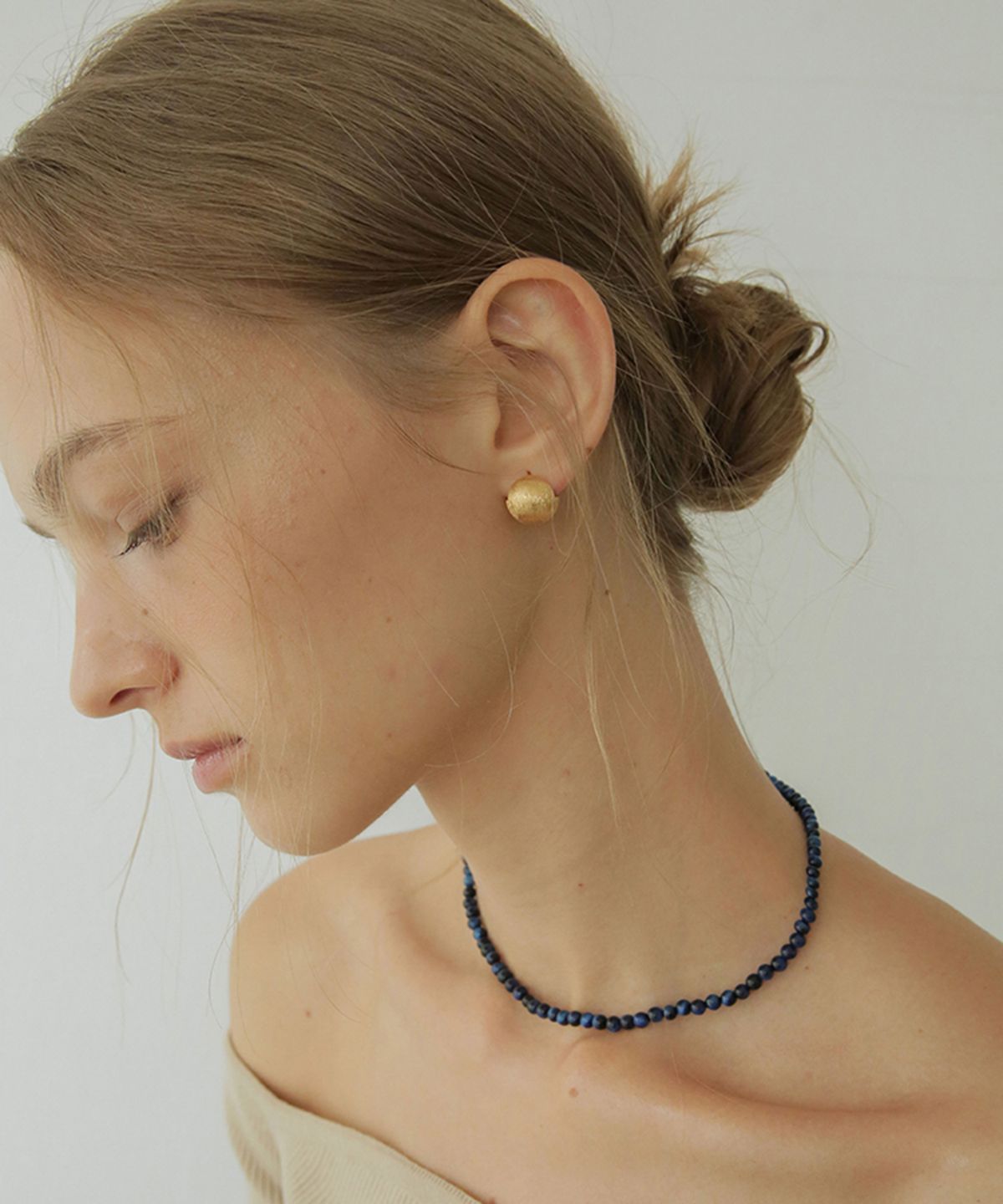 모던라이크(MODERN LIKE) [ Silver 925 ] 매트 원형 공 원터치 귀걸이 12mm