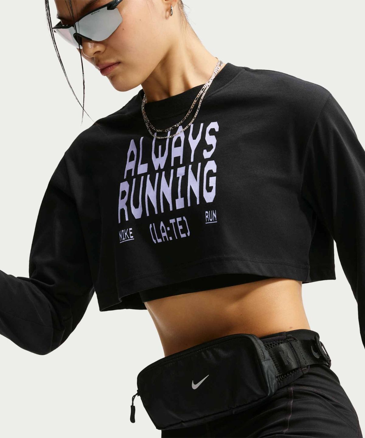 나이키(NIKE) 드라이 핏 슈퍼 크롭 긴소매 러닝 티셔츠 W - 블랙 / IM9086-010