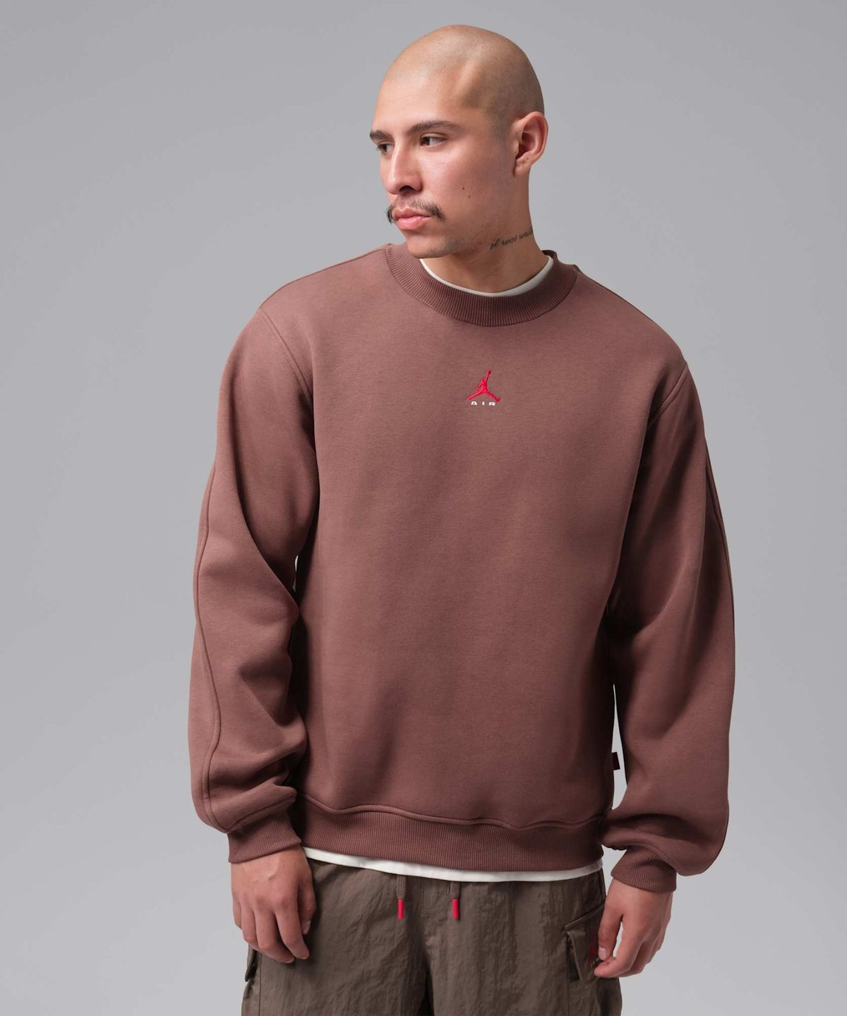 나이키(NIKE) 조던 브루클린 크루넥 스웻셔츠 M - 포너 브라운:유니버시티 레드 / IU0255-265