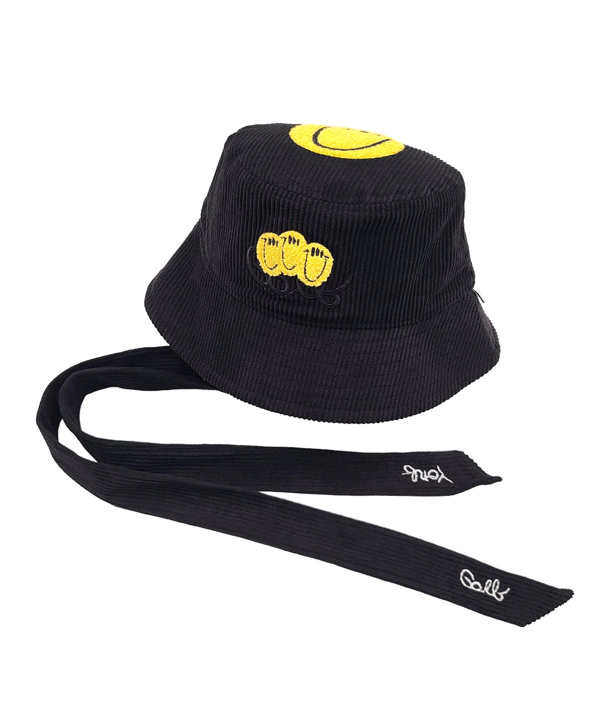 욜프(YORF) YORF TRIPLE SMILE RIBBON HAT BLACK 트리플 스마일 리본 햇 블랙