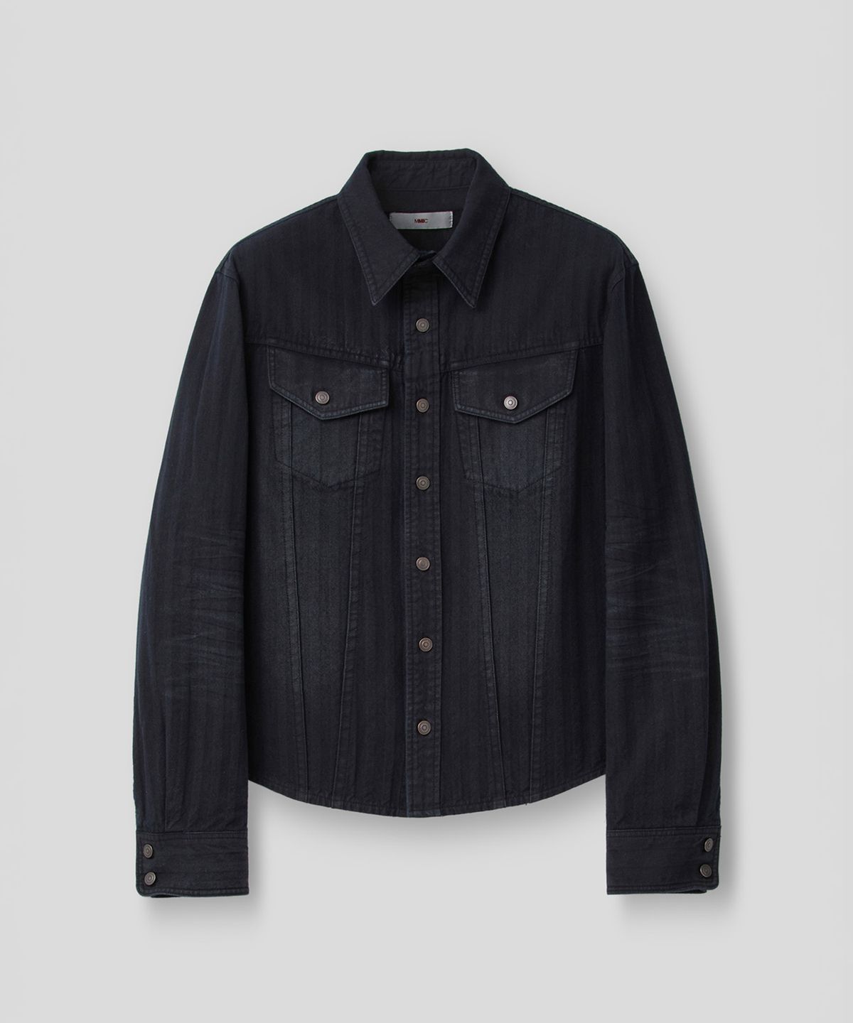 엠엠아이씨(MMIC) RIDGE HERRINGBONE SHIRT (NAVY)