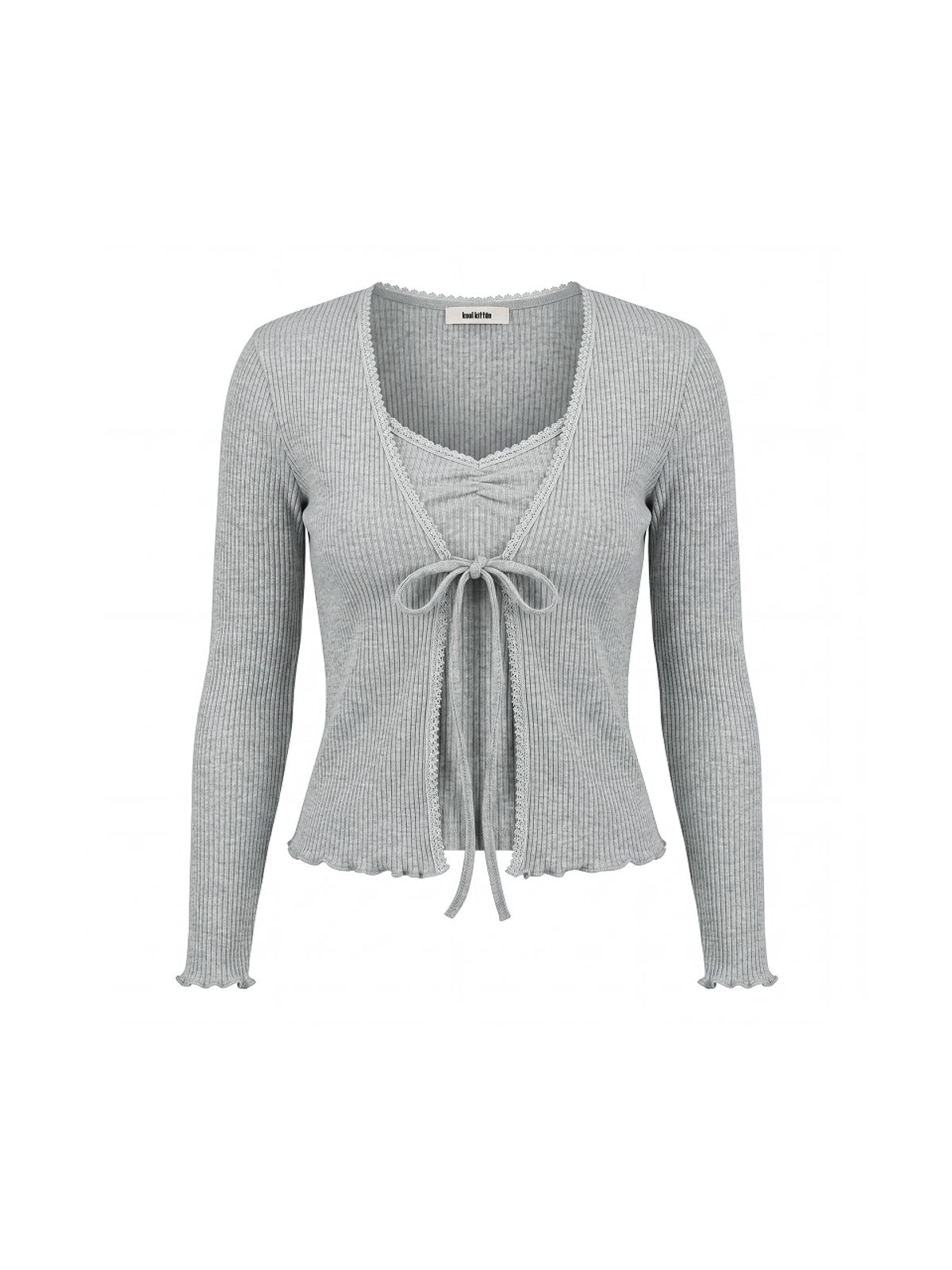 쿨키튼(KOOLKITTEN) Tie-Front Cardigan & Cami Top Set 2colors