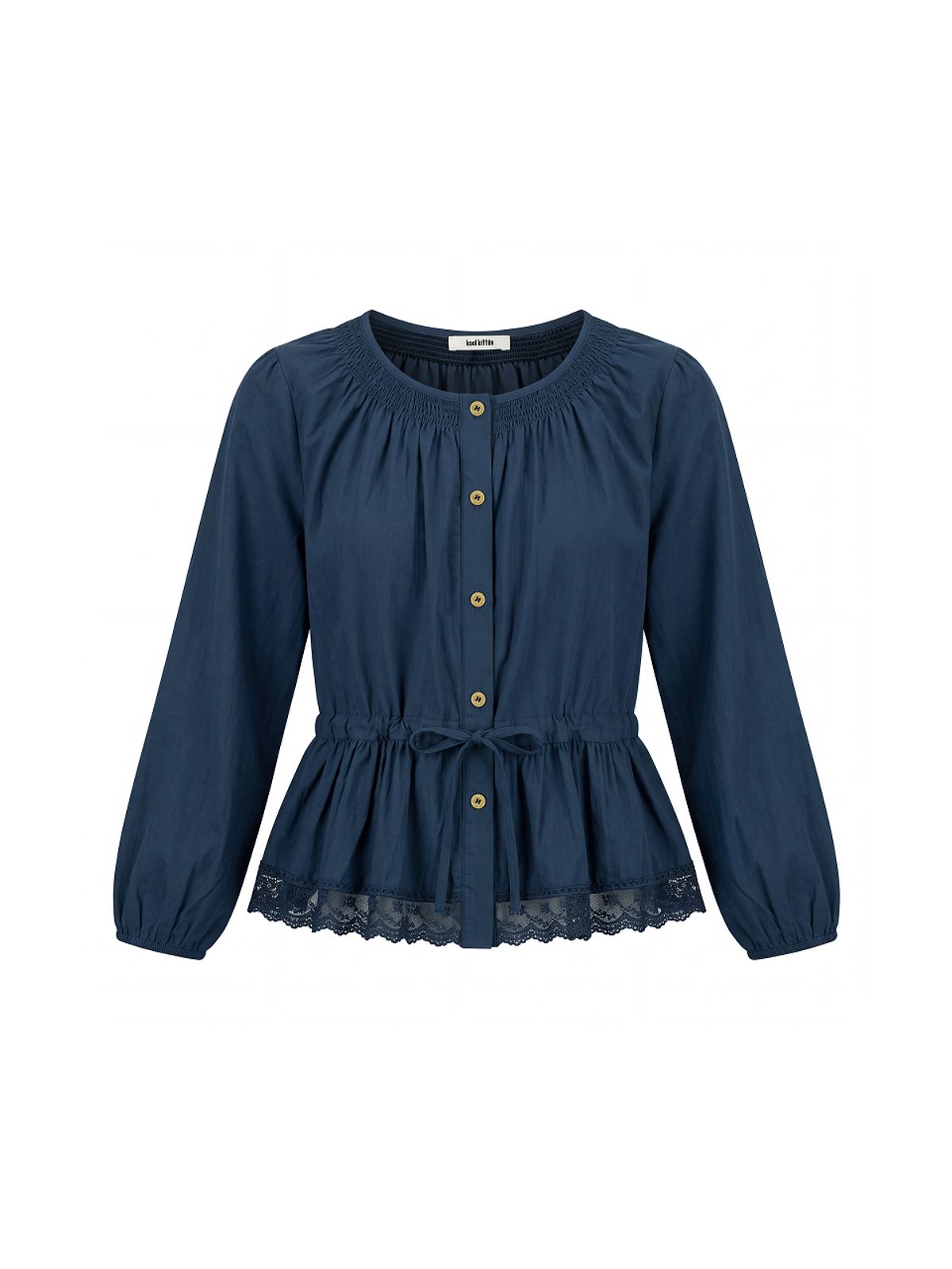 쿨키튼(KOOLKITTEN) Vintage Smocked Lace Blouse 3colors