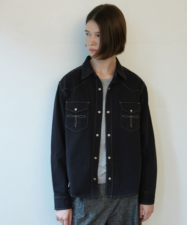 Western Cotton Shirt Black_F263SH07