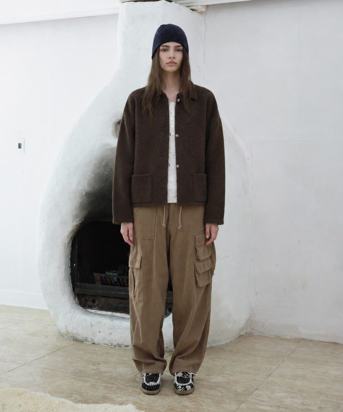 프리터(FRITUR) Saddle Alpaca Cardigan Brown_F263KN09