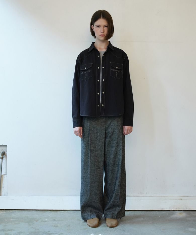Classic Tailored Pintuck Pants Grey_F263PT04