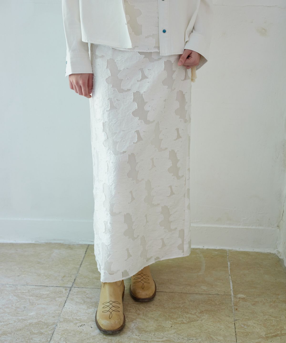 프리터(FRITUR) Muse Lace Maxi Skirt Ivory_F263SK11