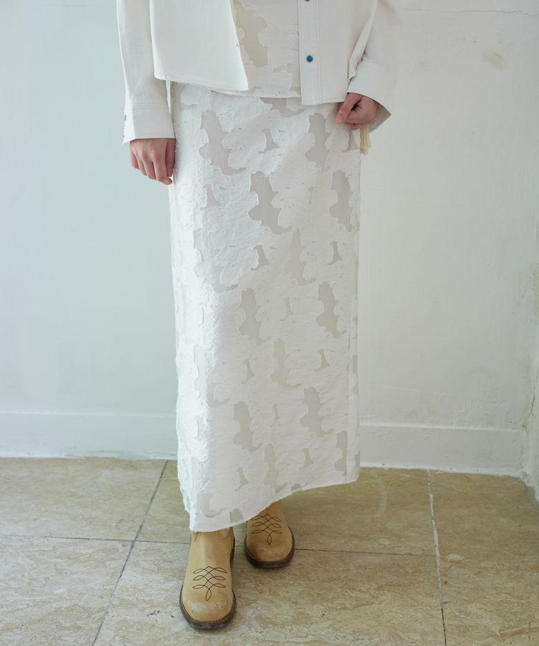 Muse Lace Maxi Skirt Ivory_F263SK11