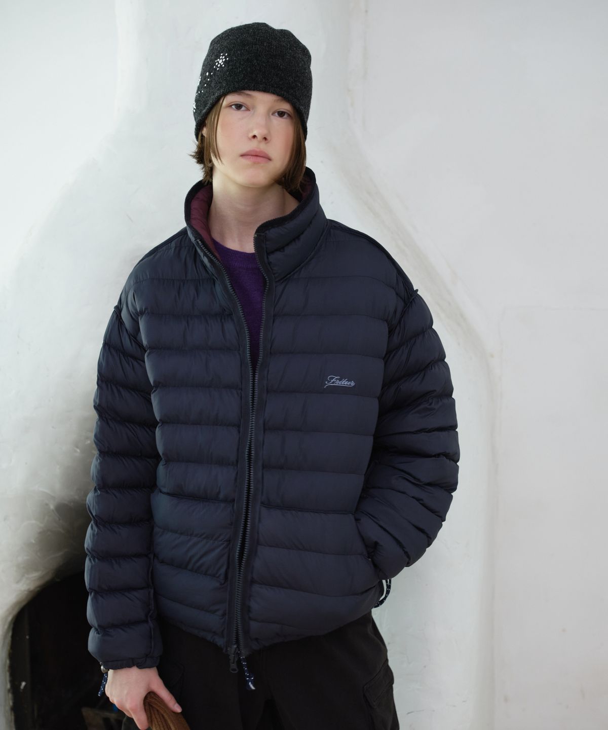 프리터(FRITUR) Western Stud Beanie Charcoal_F263HT14
