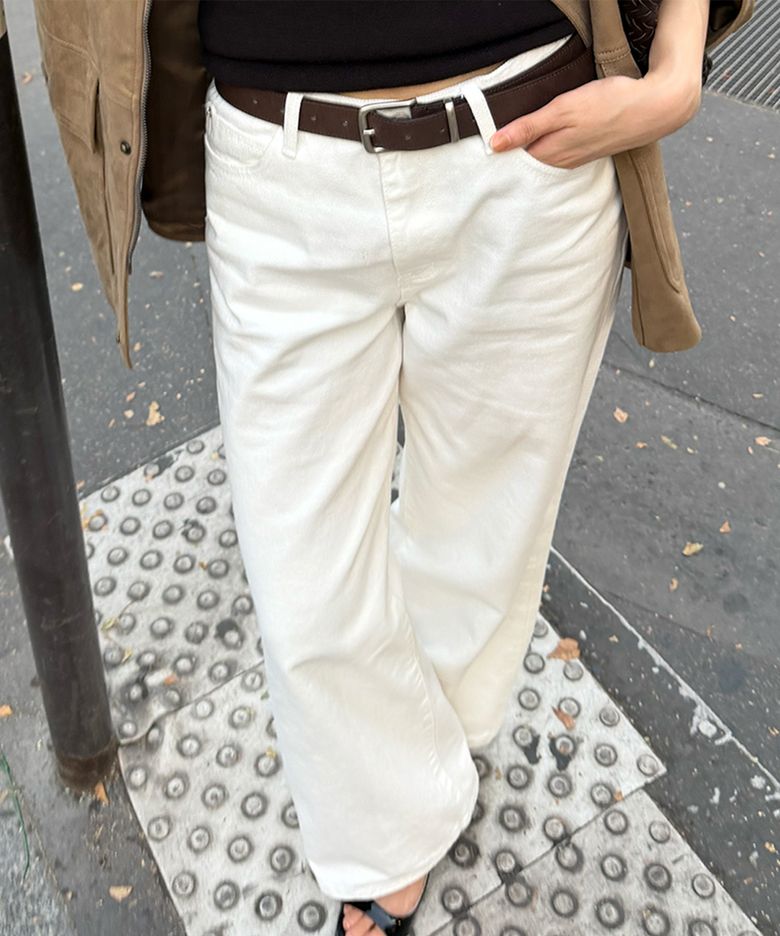 STITCH LOW-RISE DENIM (IVORY)