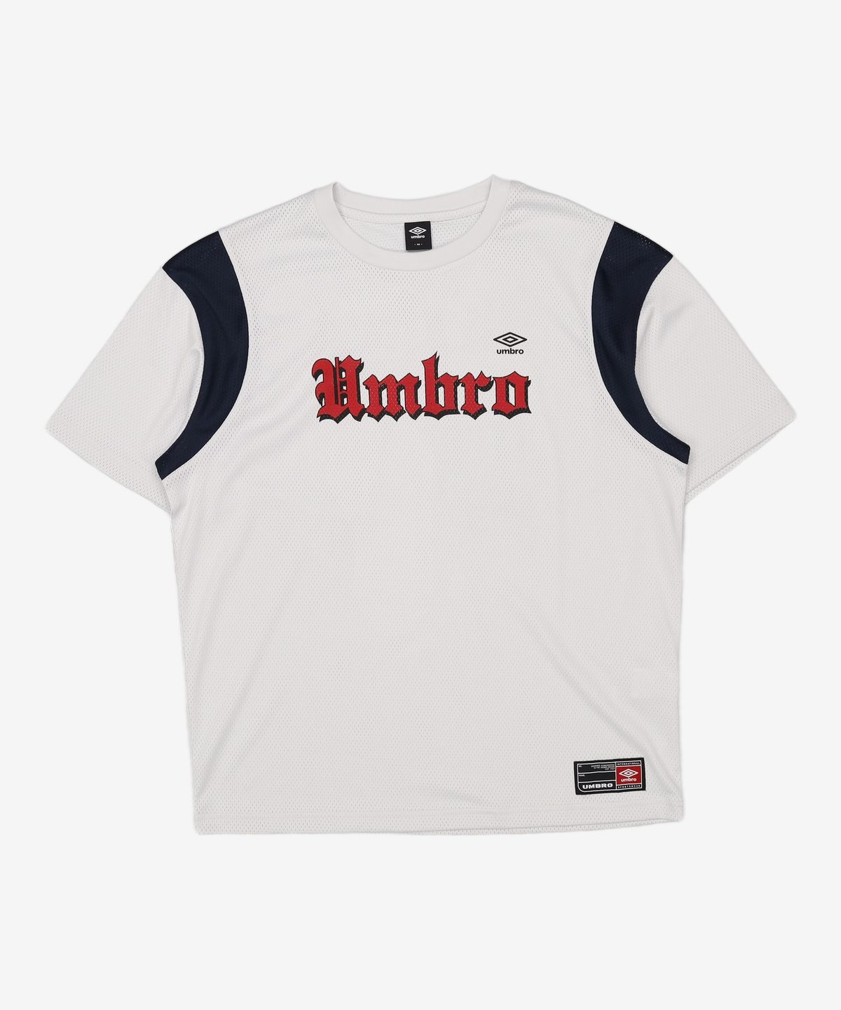엄브로(UMBRO) 스포티 레터링 메쉬 반팔티셔츠 라이트 그레이(UQ321CRS72) 100