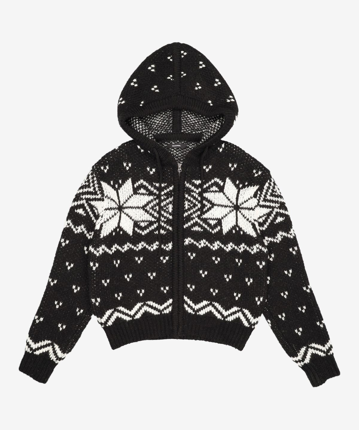 다이애그널(DIAGONAL) NORDIC HOODIE ZIP UP (black) 2XL
