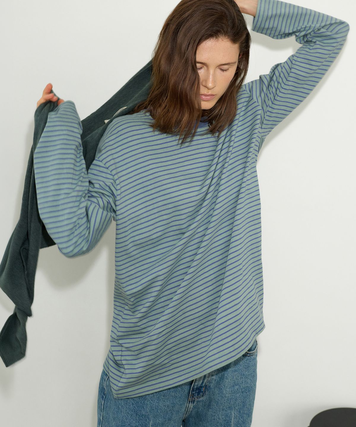 르바(LEVAR) Always Relaxed T-shirt - Mint/Blue