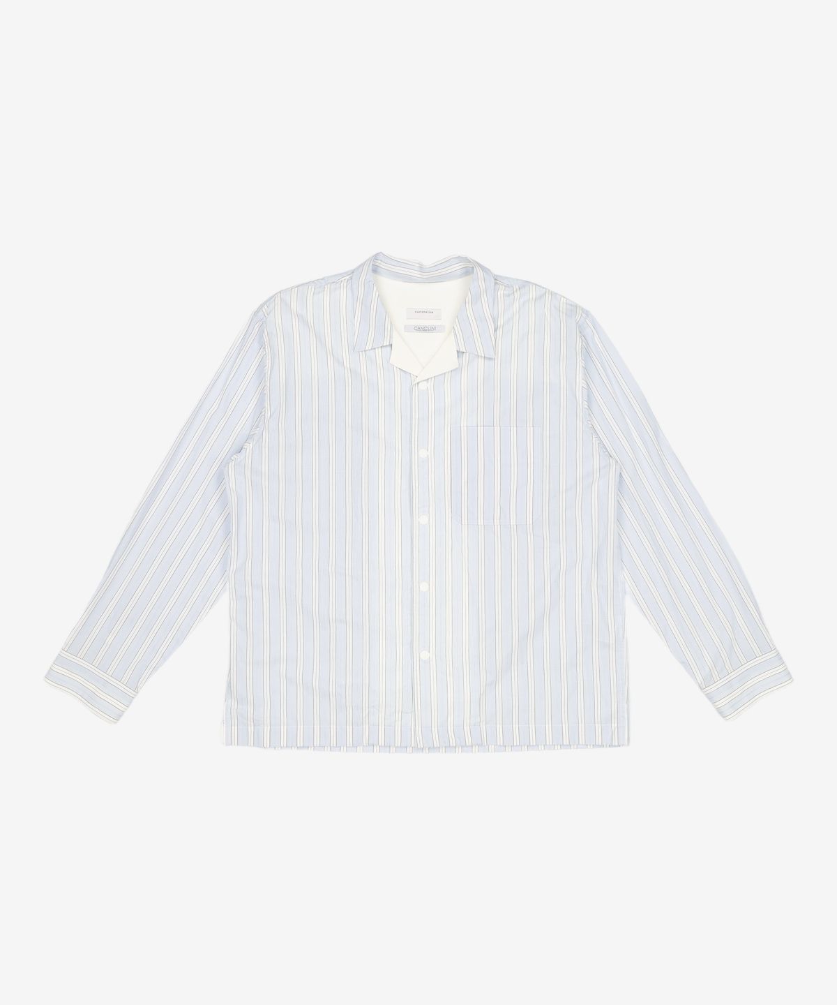 커스텀멜로우(CUSTOMELLOW) [canclini] stripe pattern lounge shirt_CWSAM23205BUX 110