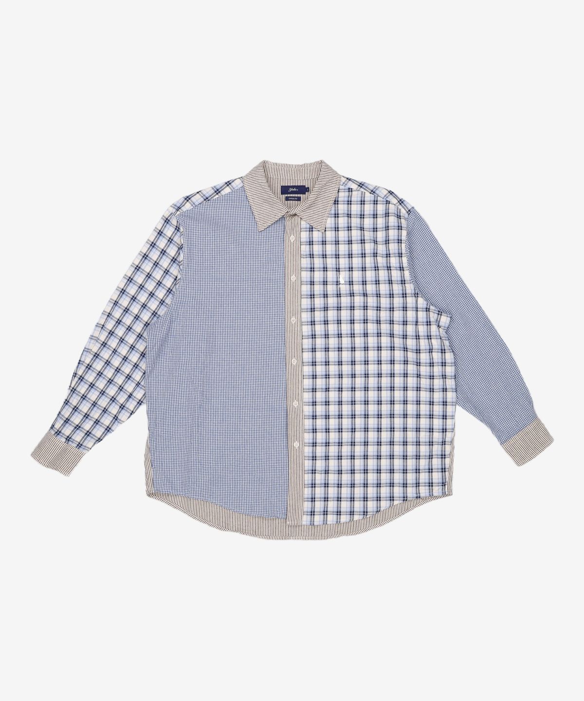 예일(YALE) OVER FIT CRAZY PATTERN SHIRT BLUE L
