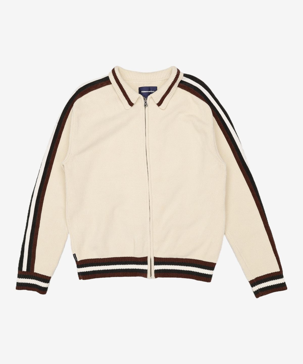 디스이즈네버댓(THISISNEVERTHAT) Striped Zip Cardigan Ivory S