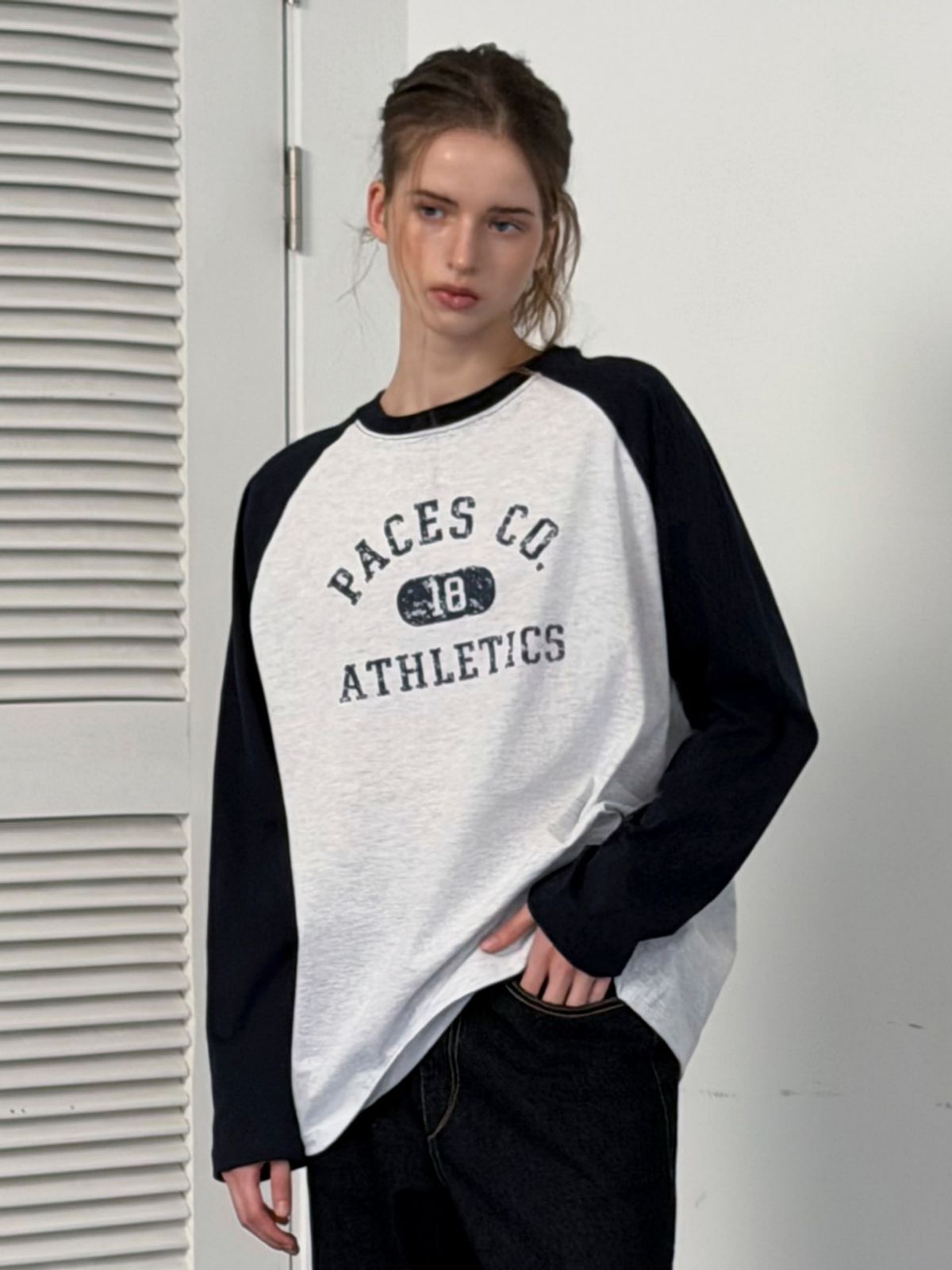 웨이브유니온(WAVE UNION) Athletics Raglan Longsleeve T-shirt Heather gray