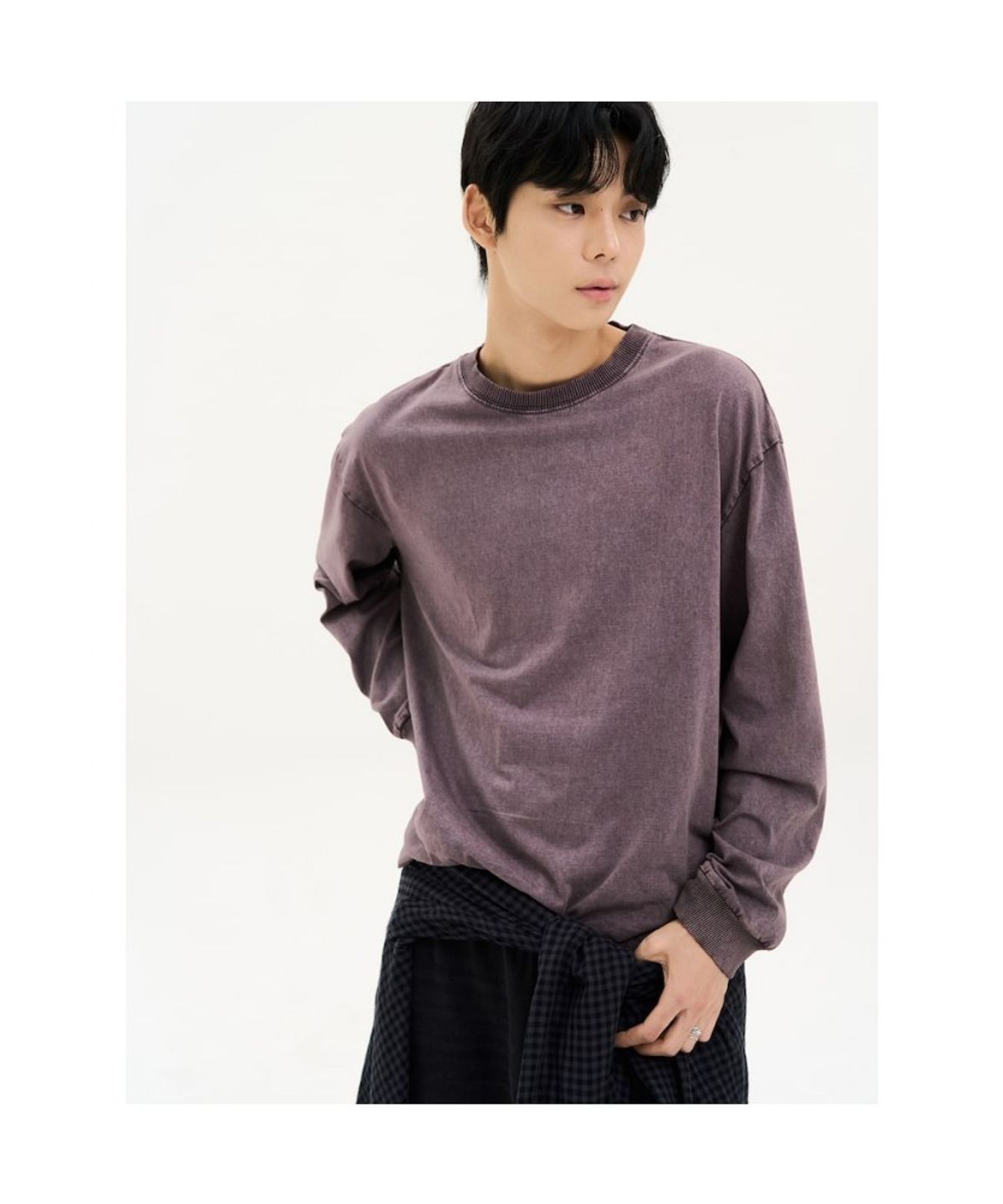 에잇세컨즈(8SECONDS) 데일리 다잉 긴소매 티  바이올렛