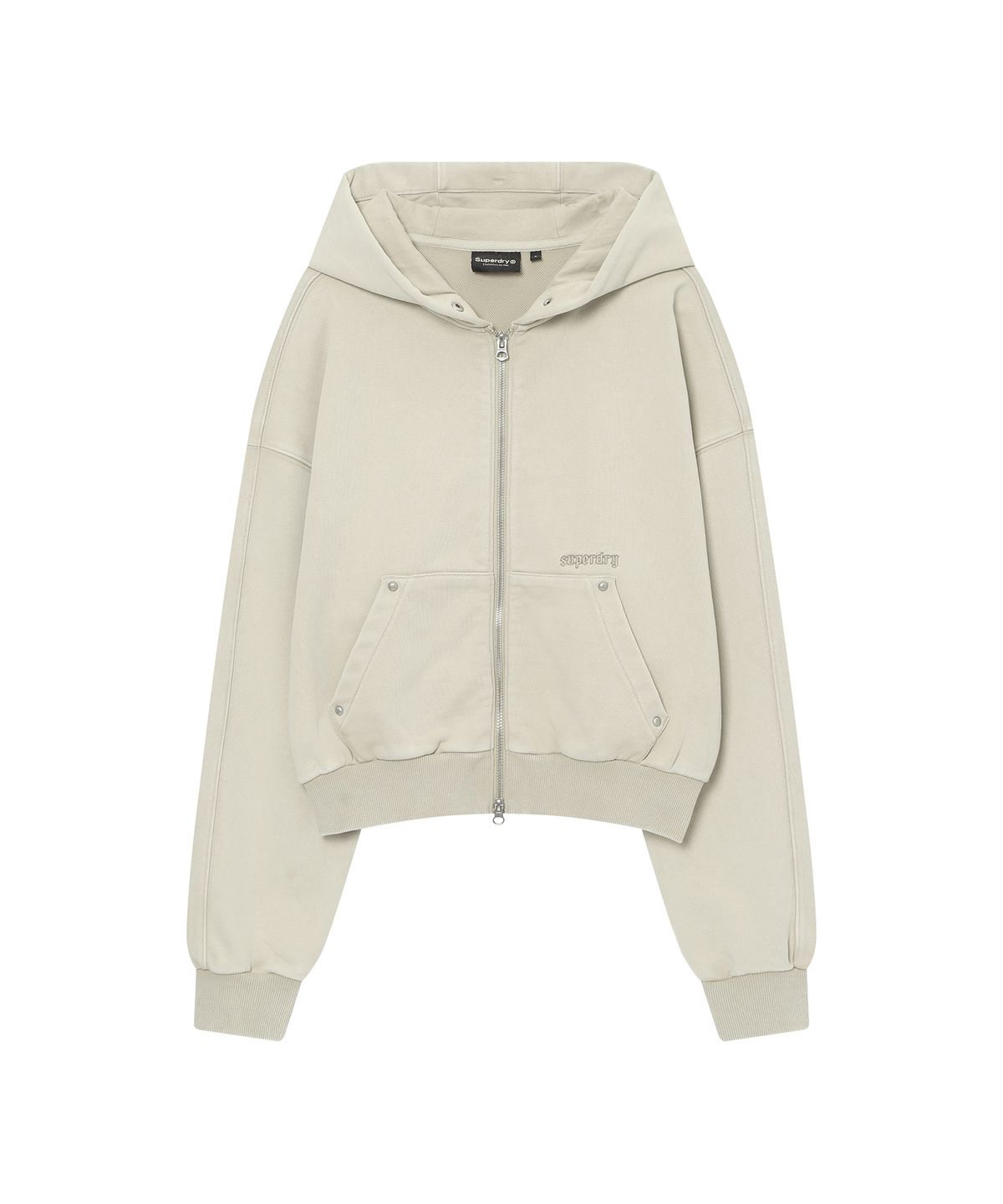 슈퍼드라이(SUPERDRY) 우먼스 워시드 후드집업 베이지 SDFMZAQ08BEG
