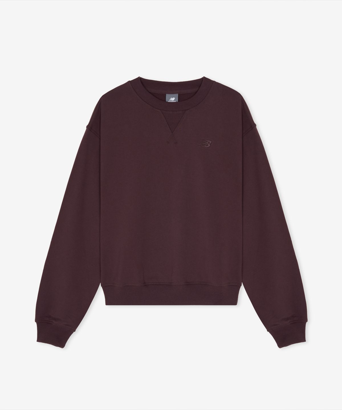 뉴발란스(NEW BALANCE) NBNCG4V812 / WOMEN 프리미엄 에센셜 스몰로고 맨투맨 (BURGUNDY)