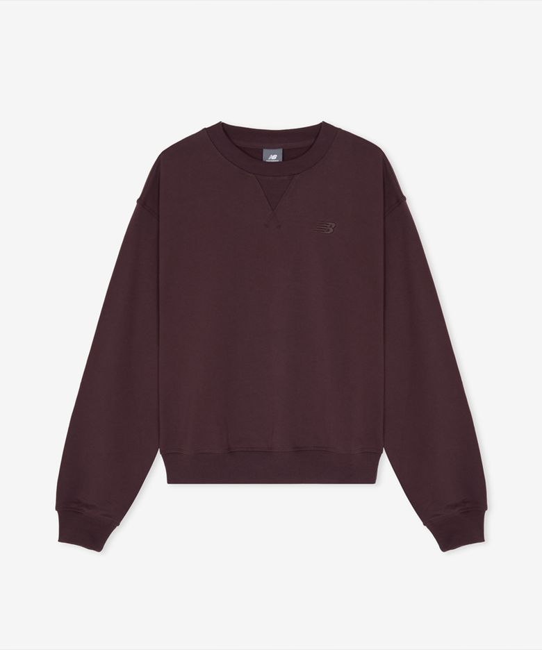 NBNCG4V812 / WOMEN 프리미엄 에센셜 스몰로고 맨투맨 (BURGUNDY)